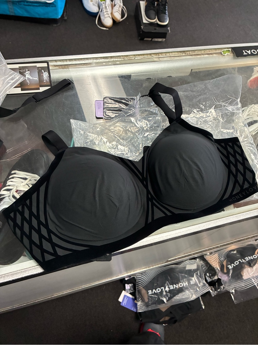 Women’s Honeylove LiftWear Silhouette Bra New SZ 2X+ Black NWT